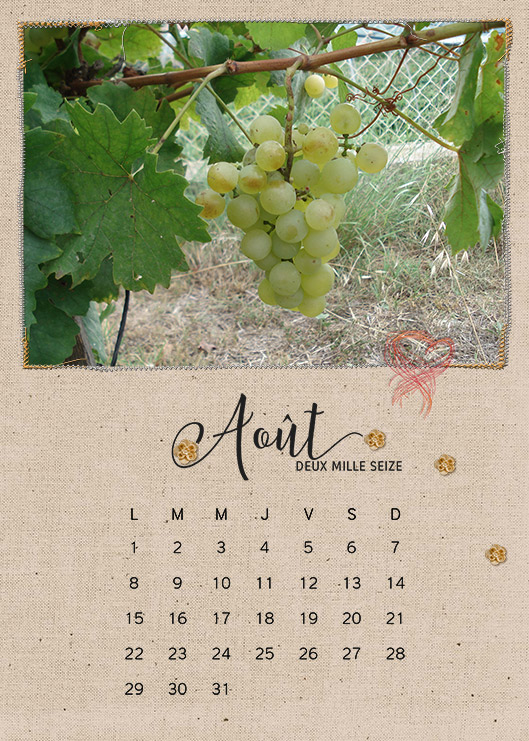 Calendar 2016 - August