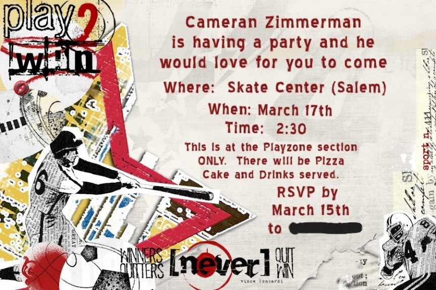 Cameran's Party Invitation