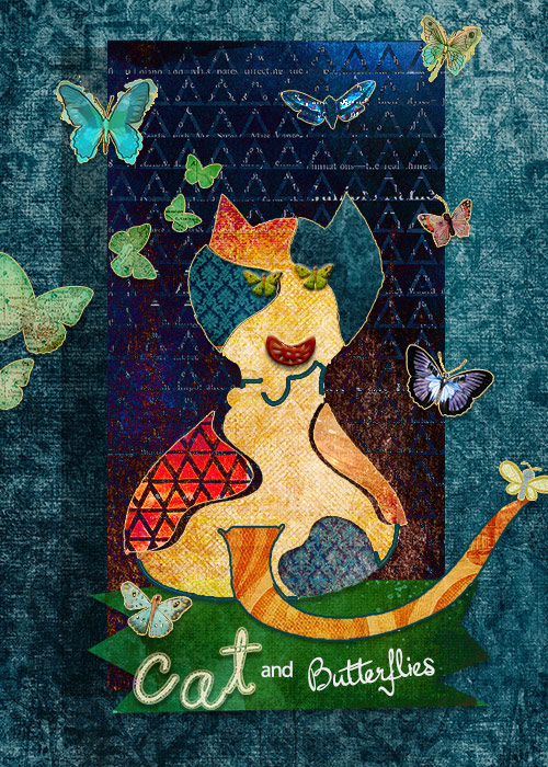 Cat and Butterflies