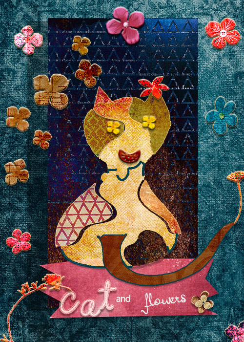 Cat and Flowers