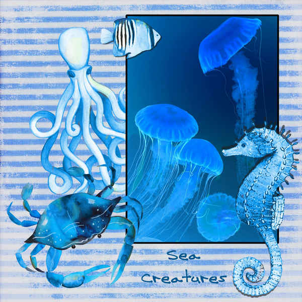 Challenge 2 - Blue on blue Sea Creatures