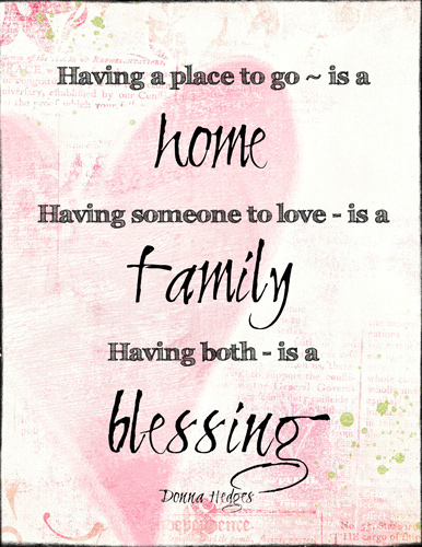 Challenge 2 - Quote:  Home-Family-Blessing