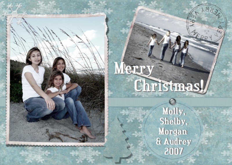 Christmas Card 7X5 Double Pic