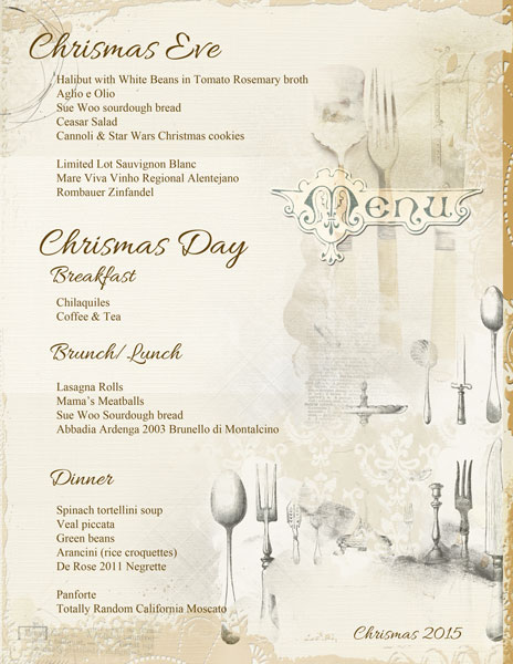 Christmas Menu 2015