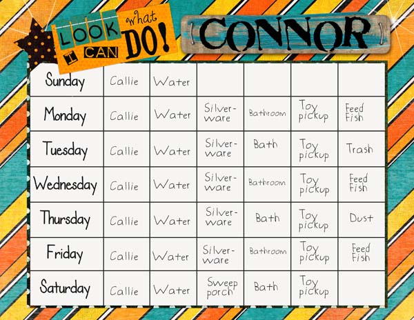 Connor's Chore Chart