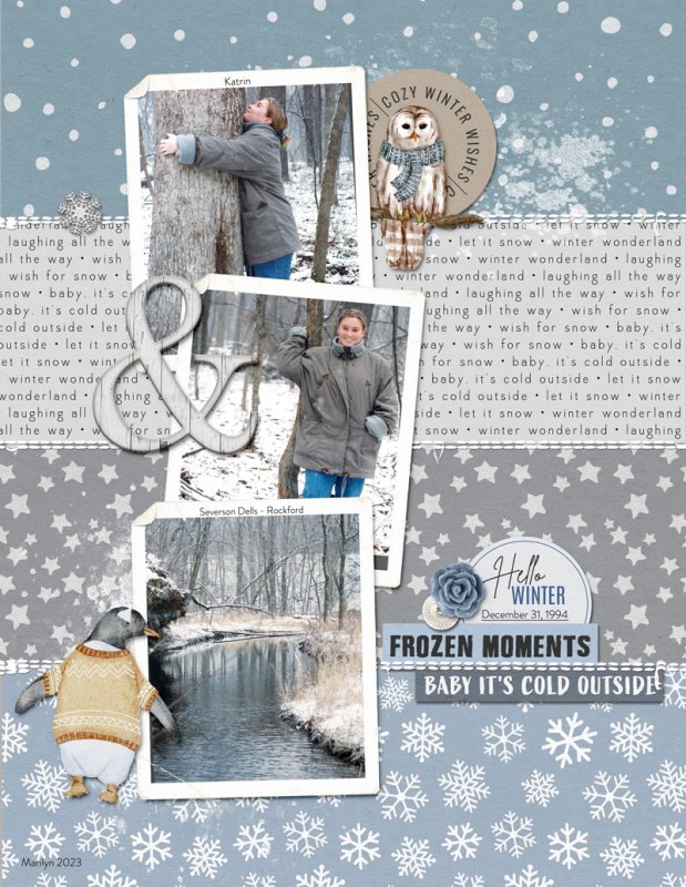 Digital Scrapbook Pack, Cozy Winter Pattern Papers by Lilach Oren