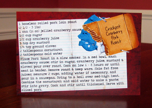 Cranberry Pork recipe card - hybrid