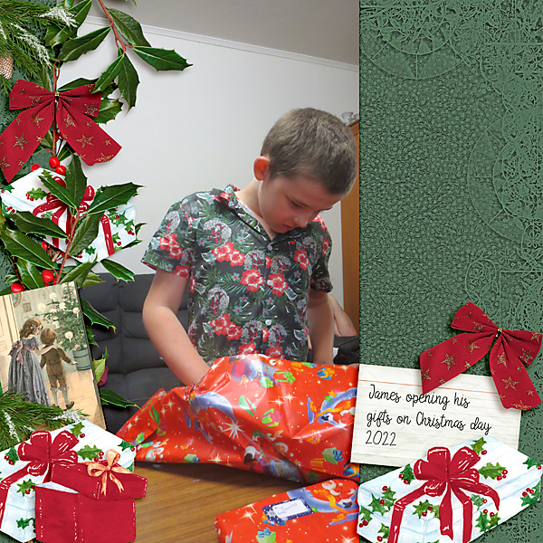 Day 10 - Create a Border - James opening his gifts