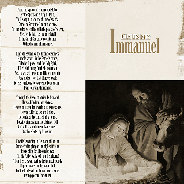 Day 12 - Christmas Song Lyrics - Immanuel