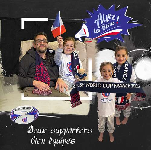 deux supporters bien équipés