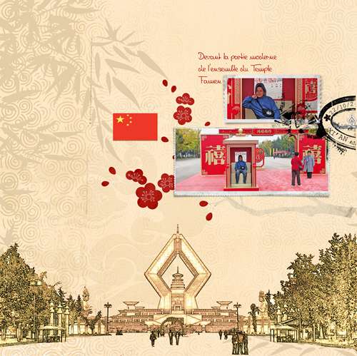 devant l'ensemble moderne du complexe du temple Famen