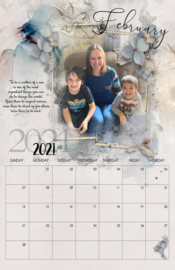 February 2021 Calendar page