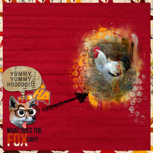 Fox and yummy chicken