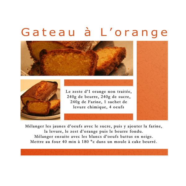 gateau  l'orange