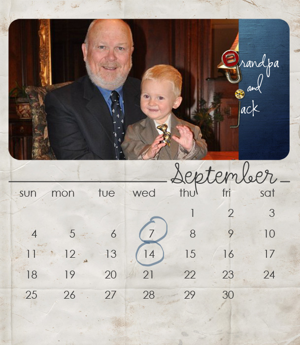 Grandpa and Me Calendar September