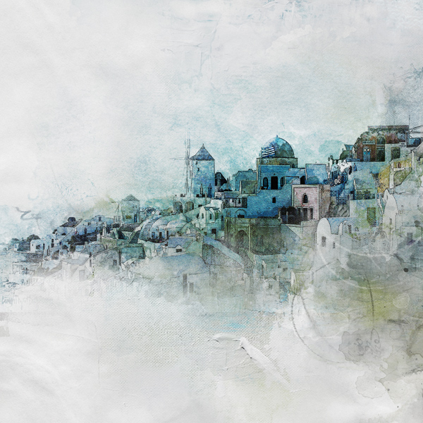 Greece watercolor