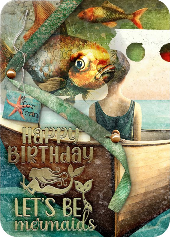 Happy Birthday Mermaid (ATC)