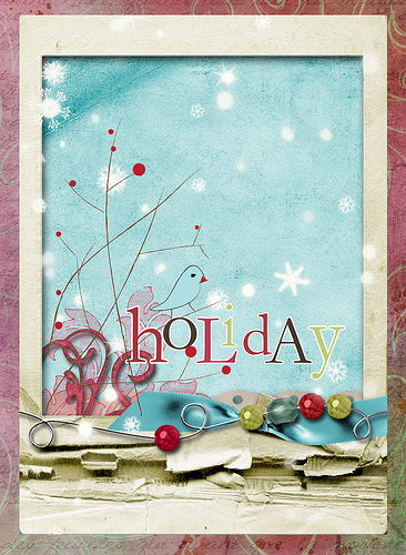 Holiday Digital Card with Parisian Holiday digital kit