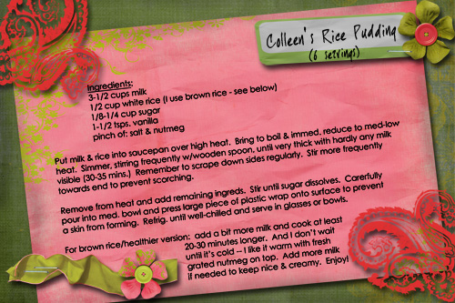 Home for the Holidays Recipe Challenge - Colleen's Rice Pudding