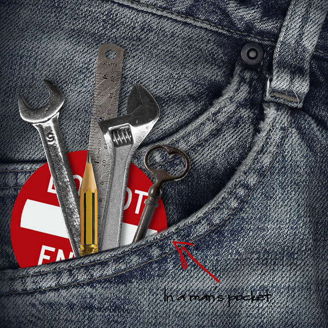 In a man's pocket