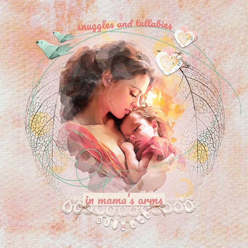 In mama's arms