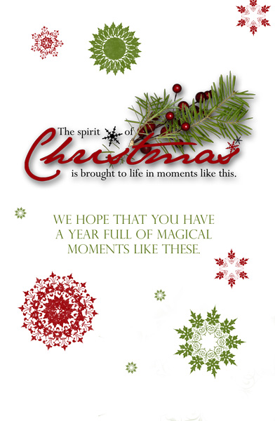 Inside of Christmas Card