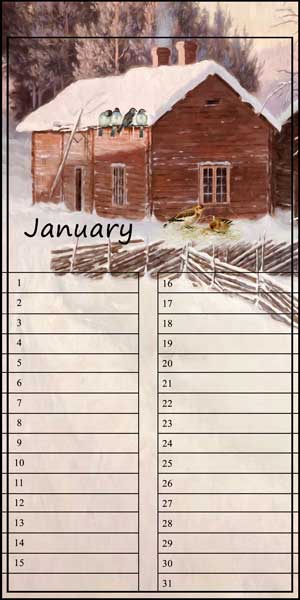 January 2019 Birthday Calendar