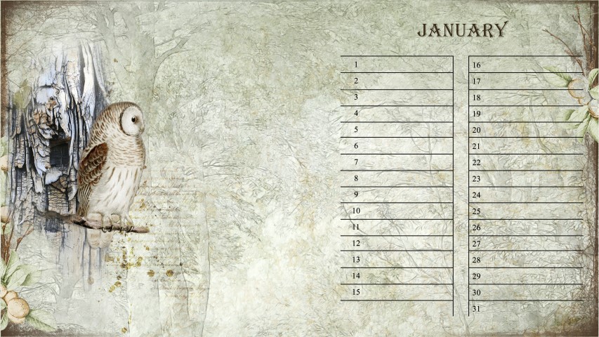 January Birthday Calendar