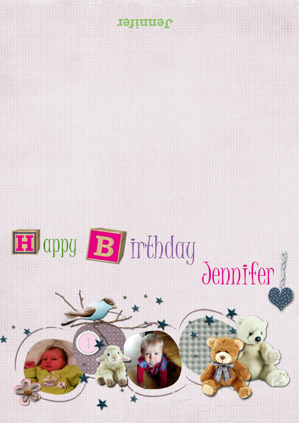 Jennifer 1st Birthday card