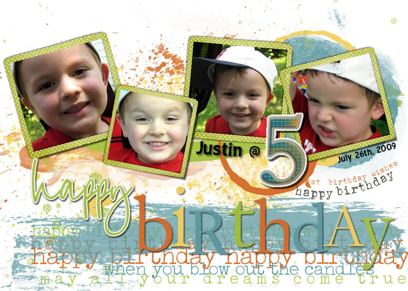 Justin's 5th Birthday Card