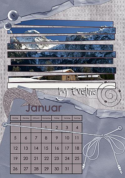 Kalendertemplates By BeDeSing Januar