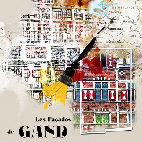 Les faades des immeubles  Gand Belgique