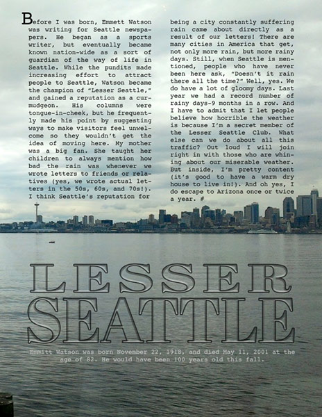 Lesser Seattle-Tribute to Emmett Watson