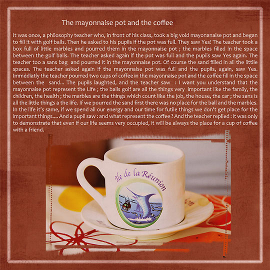 Mayonnaise pot & coffee story