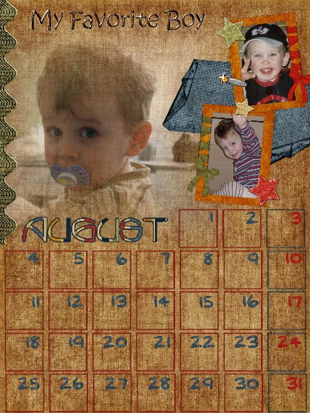 My favorite Boy - Calendarpage August