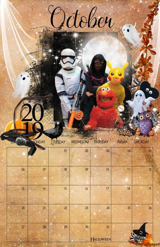 October Calendar Page