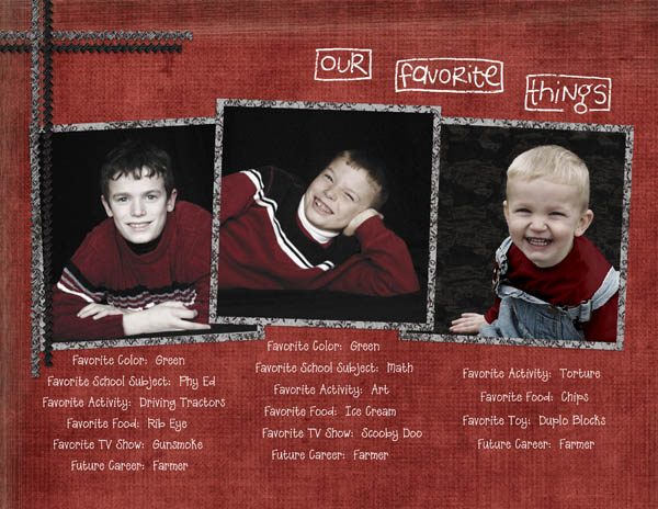 Our Favorite Things (Calendar page)