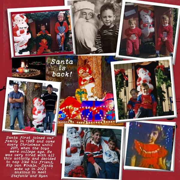 Santa from 1988 to 2023