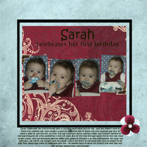 Sarah celebrates her first birthday