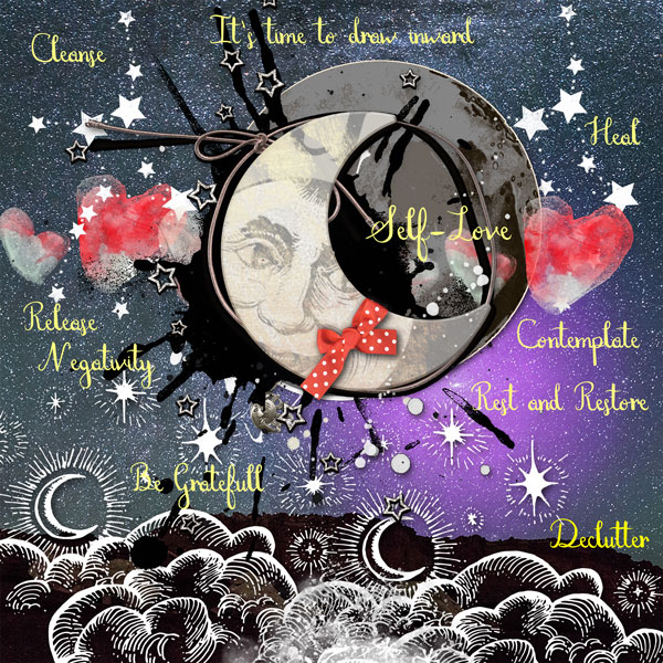 September Art Journaling Challenge Week 4 (The Waning Moon)