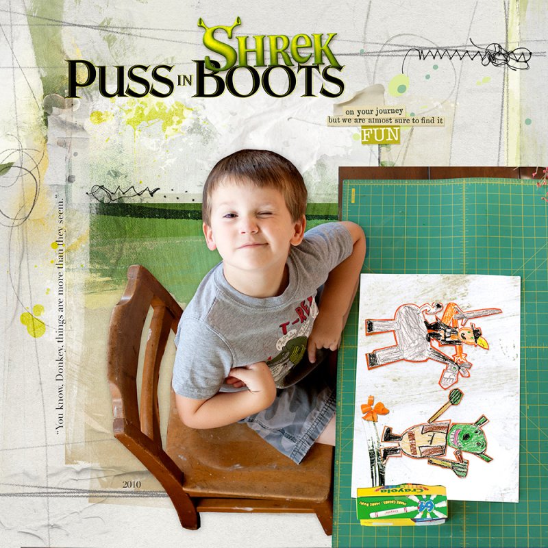 Shrek and Puss in Boots Art