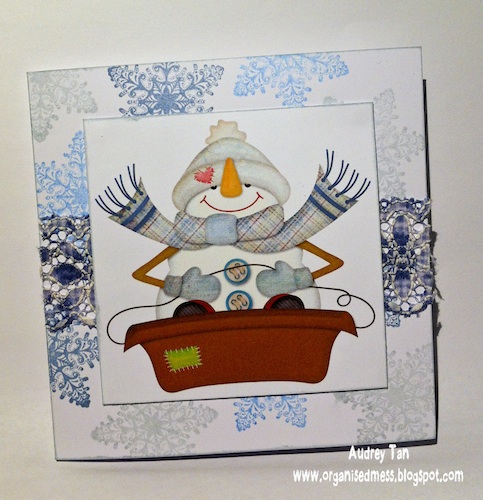 Snowman on Sleigh card