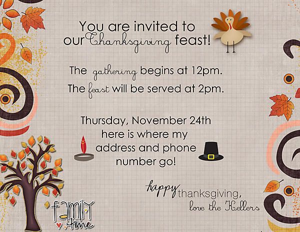 Thanksgiving dinner invite