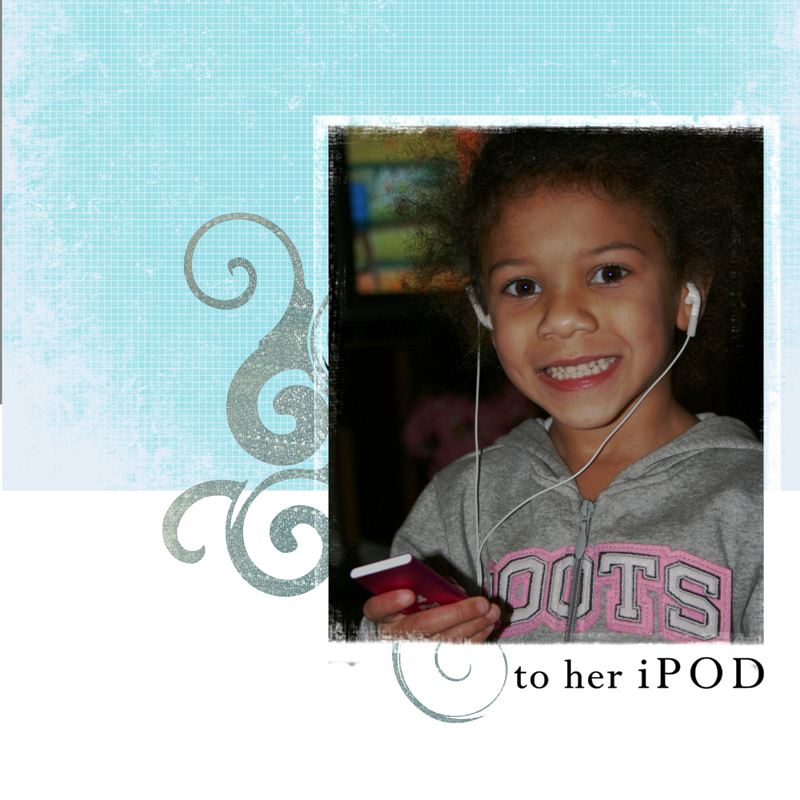 to her iPod