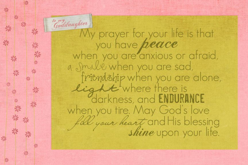 To My Goddaughter