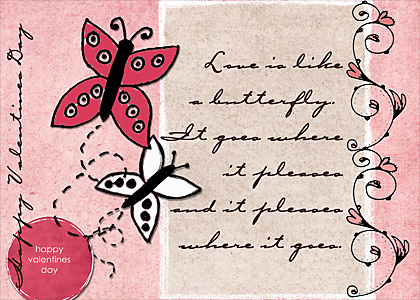 Valentine's Day card - butterfly