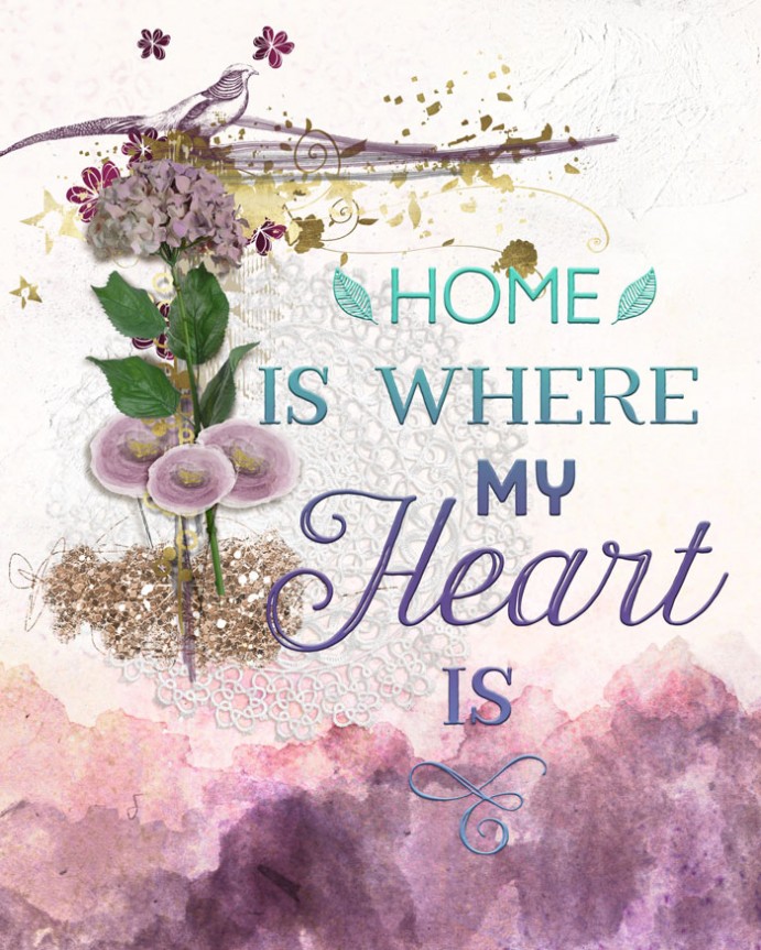 Wall Art home is where the heart is