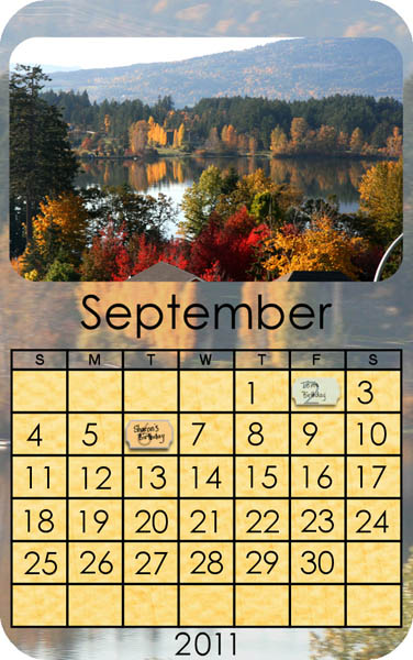 Wallet Calendar Sept