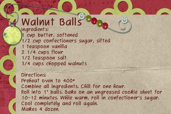 Walnut Balls Recipe Card
