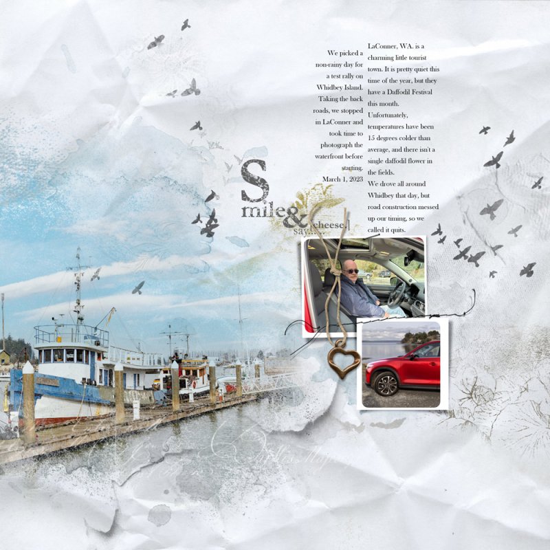 Waterfront - right side of a double page